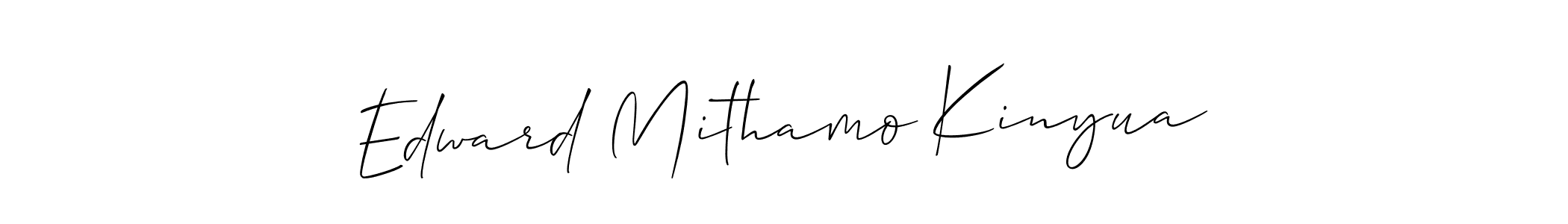 Allison_Script is a professional signature style that is perfect for those who want to add a touch of class to their signature. It is also a great choice for those who want to make their signature more unique. Get Edward Mithamo Kinyua name to fancy signature for free. Edward Mithamo Kinyua signature style 2 images and pictures png