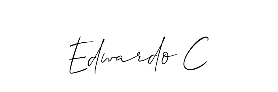 The best way (Allison_Script) to make a short signature is to pick only two or three words in your name. The name Edwardo C include a total of six letters. For converting this name. Edwardo C signature style 2 images and pictures png