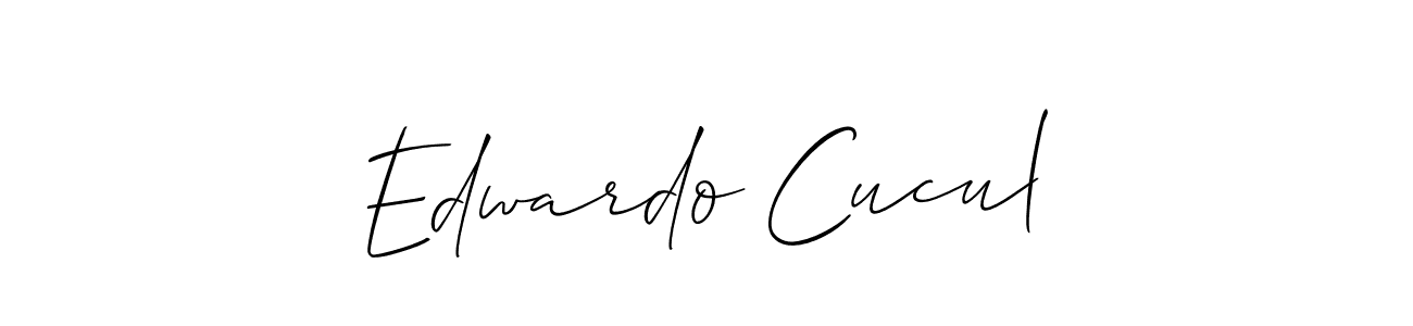 Allison_Script is a professional signature style that is perfect for those who want to add a touch of class to their signature. It is also a great choice for those who want to make their signature more unique. Get Edwardo Cucul name to fancy signature for free. Edwardo Cucul signature style 2 images and pictures png