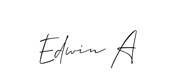 Make a beautiful signature design for name Edwin A. With this signature (Allison_Script) style, you can create a handwritten signature for free. Edwin A signature style 2 images and pictures png