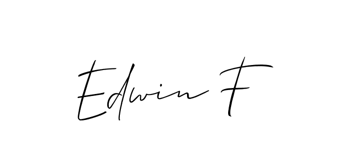 Make a beautiful signature design for name Edwin F. With this signature (Allison_Script) style, you can create a handwritten signature for free. Edwin F signature style 2 images and pictures png