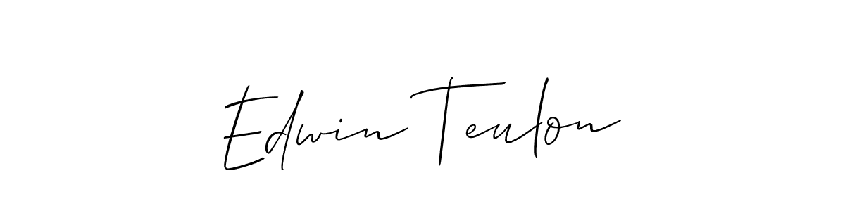 How to make Edwin Teulon name signature. Use Allison_Script style for creating short signs online. This is the latest handwritten sign. Edwin Teulon signature style 2 images and pictures png