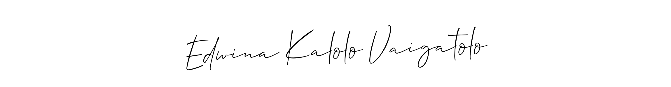 Make a beautiful signature design for name Edwina Kalolo Vaigatolo. With this signature (Allison_Script) style, you can create a handwritten signature for free. Edwina Kalolo Vaigatolo signature style 2 images and pictures png