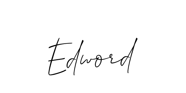 Use a signature maker to create a handwritten signature online. With this signature software, you can design (Allison_Script) your own signature for name Edword. Edword signature style 2 images and pictures png