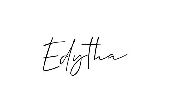 How to make Edytha name signature. Use Allison_Script style for creating short signs online. This is the latest handwritten sign. Edytha signature style 2 images and pictures png