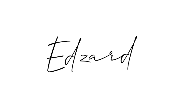 Use a signature maker to create a handwritten signature online. With this signature software, you can design (Allison_Script) your own signature for name Edzard. Edzard signature style 2 images and pictures png