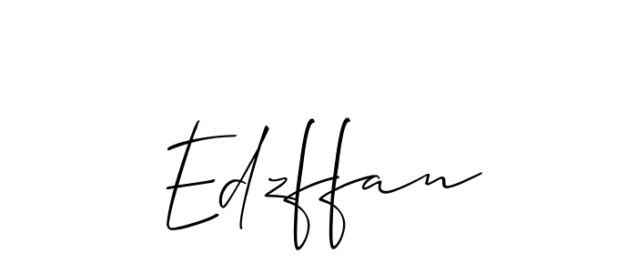 The best way (Allison_Script) to make a short signature is to pick only two or three words in your name. The name Edzffan include a total of six letters. For converting this name. Edzffan signature style 2 images and pictures png