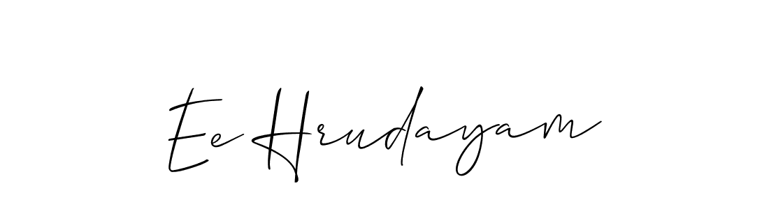 Make a short Ee Hrudayam signature style. Manage your documents anywhere anytime using Allison_Script. Create and add eSignatures, submit forms, share and send files easily. Ee Hrudayam signature style 2 images and pictures png