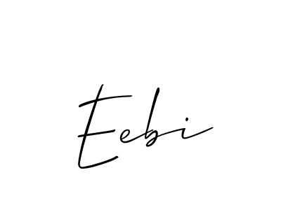Design your own signature with our free online signature maker. With this signature software, you can create a handwritten (Allison_Script) signature for name Eebi. Eebi signature style 2 images and pictures png