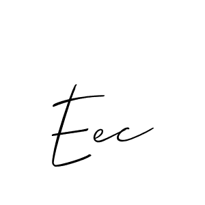 Make a beautiful signature design for name Eec. With this signature (Allison_Script) style, you can create a handwritten signature for free. Eec signature style 2 images and pictures png