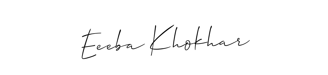 How to make Eeeba Khokhar signature? Allison_Script is a professional autograph style. Create handwritten signature for Eeeba Khokhar name. Eeeba Khokhar signature style 2 images and pictures png