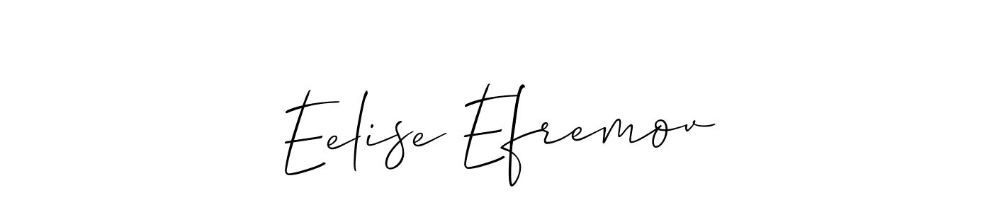 This is the best signature style for the Eelise Efremov name. Also you like these signature font (Allison_Script). Mix name signature. Eelise Efremov signature style 2 images and pictures png