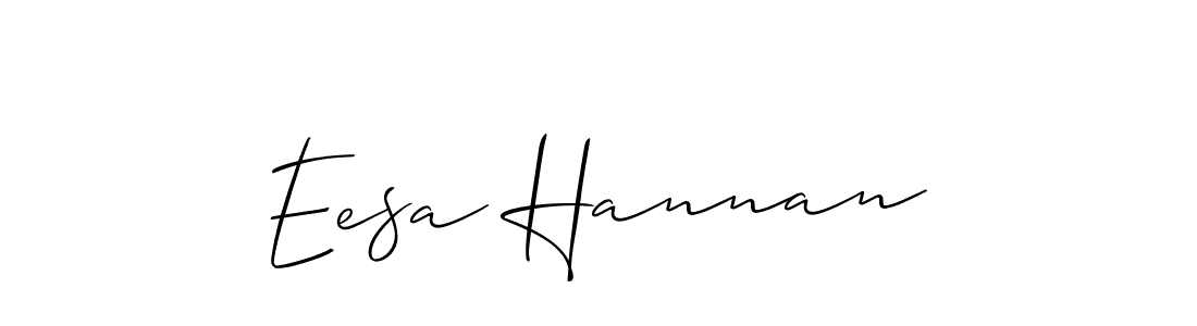 Similarly Allison_Script is the best handwritten signature design. Signature creator online .You can use it as an online autograph creator for name Eesa Hannan. Eesa Hannan signature style 2 images and pictures png