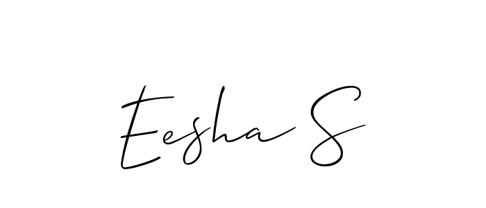 It looks lik you need a new signature style for name Eesha S. Design unique handwritten (Allison_Script) signature with our free signature maker in just a few clicks. Eesha S signature style 2 images and pictures png