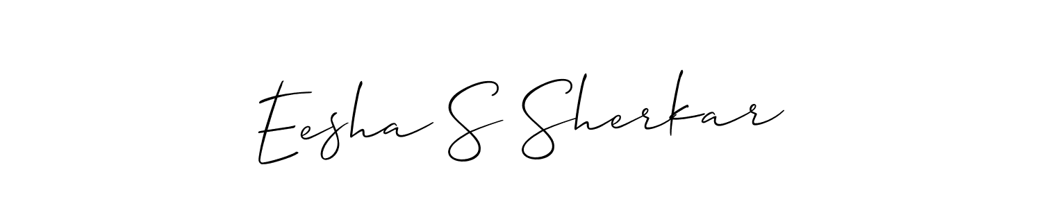 It looks lik you need a new signature style for name Eesha S Sherkar. Design unique handwritten (Allison_Script) signature with our free signature maker in just a few clicks. Eesha S Sherkar signature style 2 images and pictures png