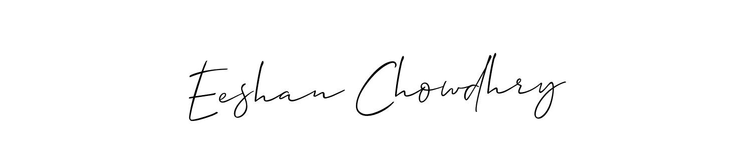 Use a signature maker to create a handwritten signature online. With this signature software, you can design (Allison_Script) your own signature for name Eeshan Chowdhry. Eeshan Chowdhry signature style 2 images and pictures png