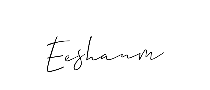 It looks lik you need a new signature style for name Eeshanm. Design unique handwritten (Allison_Script) signature with our free signature maker in just a few clicks. Eeshanm signature style 2 images and pictures png