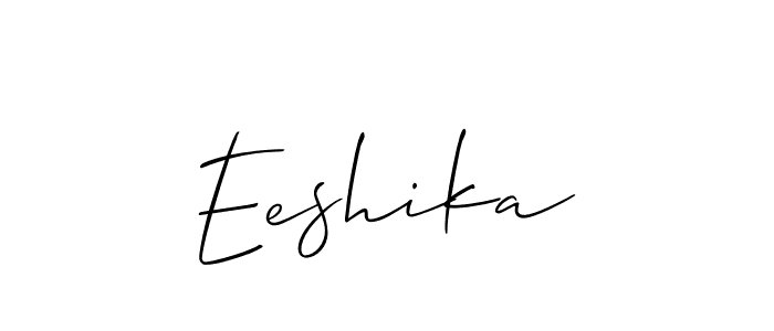 Use a signature maker to create a handwritten signature online. With this signature software, you can design (Allison_Script) your own signature for name Eeshika. Eeshika signature style 2 images and pictures png