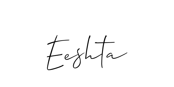 How to make Eeshta name signature. Use Allison_Script style for creating short signs online. This is the latest handwritten sign. Eeshta signature style 2 images and pictures png