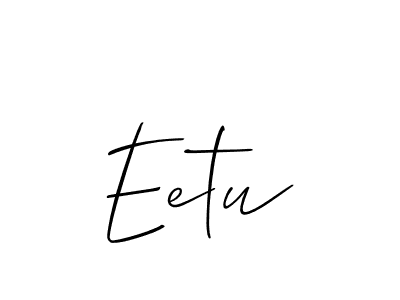 Make a beautiful signature design for name Eetu. With this signature (Allison_Script) style, you can create a handwritten signature for free. Eetu signature style 2 images and pictures png