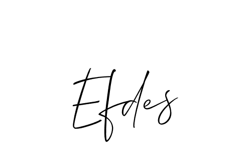 The best way (Allison_Script) to make a short signature is to pick only two or three words in your name. The name Efdes include a total of six letters. For converting this name. Efdes signature style 2 images and pictures png