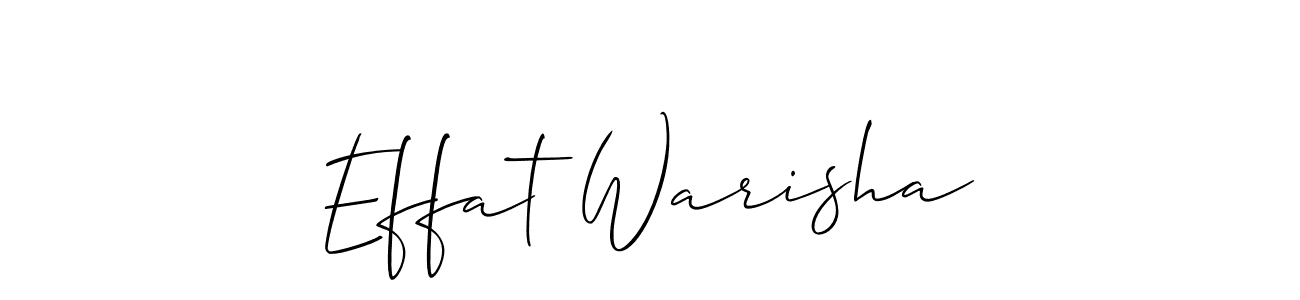 if you are searching for the best signature style for your name Effat Warisha. so please give up your signature search. here we have designed multiple signature styles  using Allison_Script. Effat Warisha signature style 2 images and pictures png
