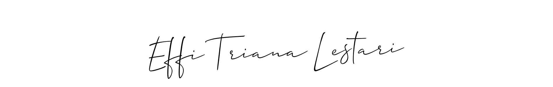 How to make Effi Triana Lestari name signature. Use Allison_Script style for creating short signs online. This is the latest handwritten sign. Effi Triana Lestari signature style 2 images and pictures png