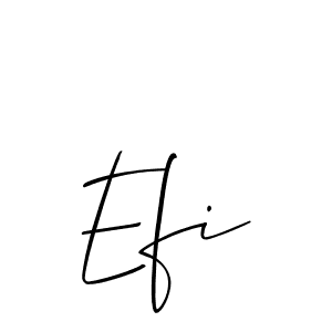 Design your own signature with our free online signature maker. With this signature software, you can create a handwritten (Allison_Script) signature for name Efi. Efi signature style 2 images and pictures png
