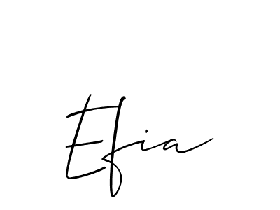 Create a beautiful signature design for name Efia. With this signature (Allison_Script) fonts, you can make a handwritten signature for free. Efia signature style 2 images and pictures png