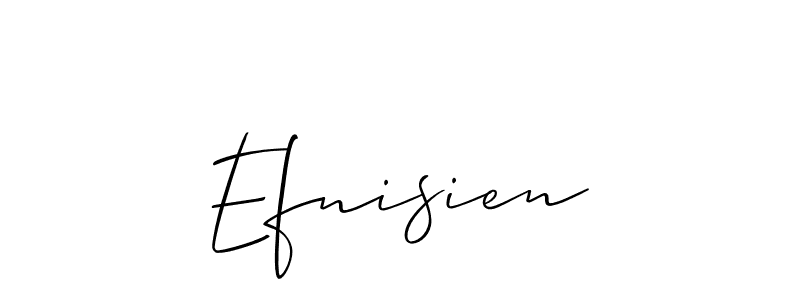 How to make Efnisien name signature. Use Allison_Script style for creating short signs online. This is the latest handwritten sign. Efnisien signature style 2 images and pictures png