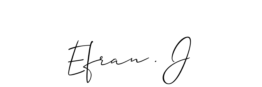 if you are searching for the best signature style for your name Efran . J. so please give up your signature search. here we have designed multiple signature styles  using Allison_Script. Efran . J signature style 2 images and pictures png