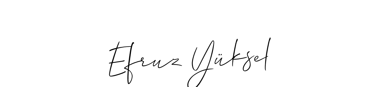 Also You can easily find your signature by using the search form. We will create Efruz Yüksel name handwritten signature images for you free of cost using Allison_Script sign style. Efruz Yüksel signature style 2 images and pictures png