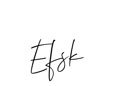How to make Efsk signature? Allison_Script is a professional autograph style. Create handwritten signature for Efsk name. Efsk signature style 2 images and pictures png