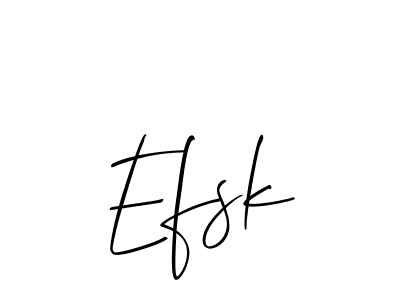 How to make Efsk signature? Allison_Script is a professional autograph style. Create handwritten signature for Efsk name. Efsk signature style 2 images and pictures png