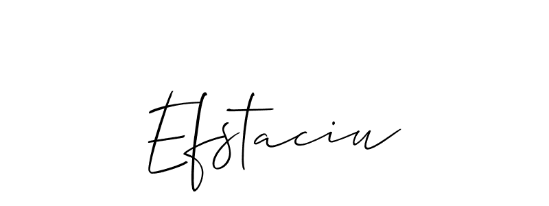 Use a signature maker to create a handwritten signature online. With this signature software, you can design (Allison_Script) your own signature for name Efstaciu. Efstaciu signature style 2 images and pictures png