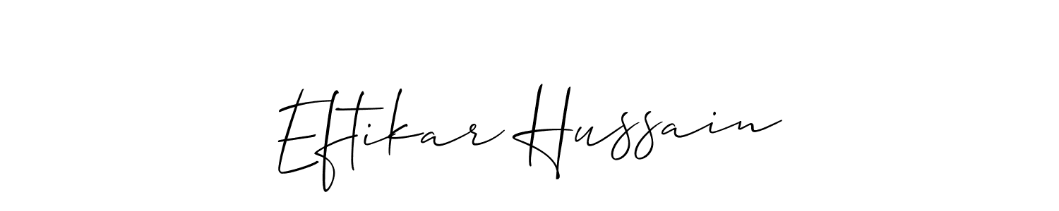 if you are searching for the best signature style for your name Eftikar Hussain. so please give up your signature search. here we have designed multiple signature styles  using Allison_Script. Eftikar Hussain signature style 2 images and pictures png