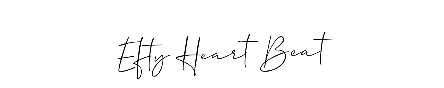 Make a short Efty Heart Beat signature style. Manage your documents anywhere anytime using Allison_Script. Create and add eSignatures, submit forms, share and send files easily. Efty Heart Beat signature style 2 images and pictures png