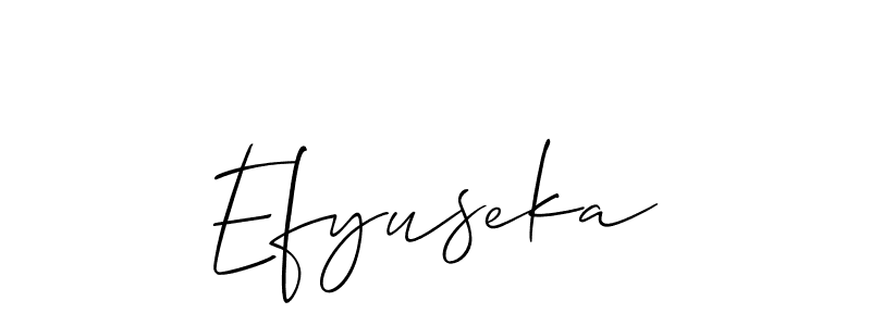 Make a short Efyuseka signature style. Manage your documents anywhere anytime using Allison_Script. Create and add eSignatures, submit forms, share and send files easily. Efyuseka signature style 2 images and pictures png