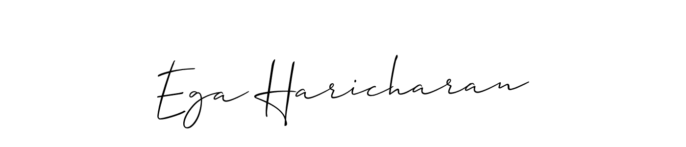 You should practise on your own different ways (Allison_Script) to write your name (Ega Haricharan) in signature. don't let someone else do it for you. Ega Haricharan signature style 2 images and pictures png