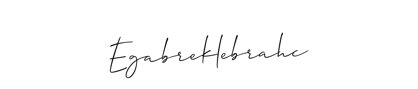 The best way (Allison_Script) to make a short signature is to pick only two or three words in your name. The name Egabreklebrahc include a total of six letters. For converting this name. Egabreklebrahc signature style 2 images and pictures png