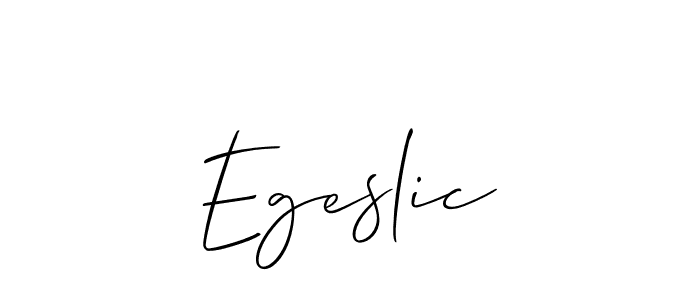 Make a beautiful signature design for name Egeslic. With this signature (Allison_Script) style, you can create a handwritten signature for free. Egeslic signature style 2 images and pictures png