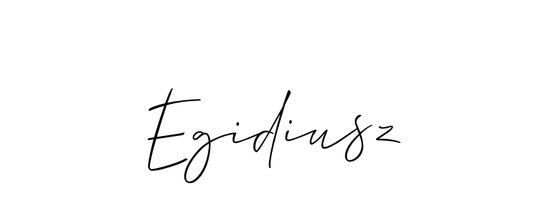 The best way (Allison_Script) to make a short signature is to pick only two or three words in your name. The name Egidiusz include a total of six letters. For converting this name. Egidiusz signature style 2 images and pictures png