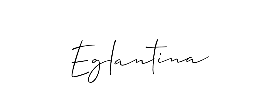 Use a signature maker to create a handwritten signature online. With this signature software, you can design (Allison_Script) your own signature for name Eglantina. Eglantina signature style 2 images and pictures png