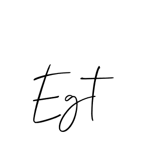 How to make Egt name signature. Use Allison_Script style for creating short signs online. This is the latest handwritten sign. Egt signature style 2 images and pictures png