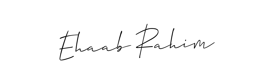 Allison_Script is a professional signature style that is perfect for those who want to add a touch of class to their signature. It is also a great choice for those who want to make their signature more unique. Get Ehaab Rahim name to fancy signature for free. Ehaab Rahim signature style 2 images and pictures png