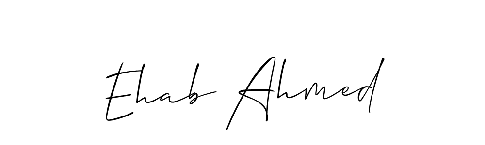 How to make Ehab Ahmed name signature. Use Allison_Script style for creating short signs online. This is the latest handwritten sign. Ehab Ahmed signature style 2 images and pictures png