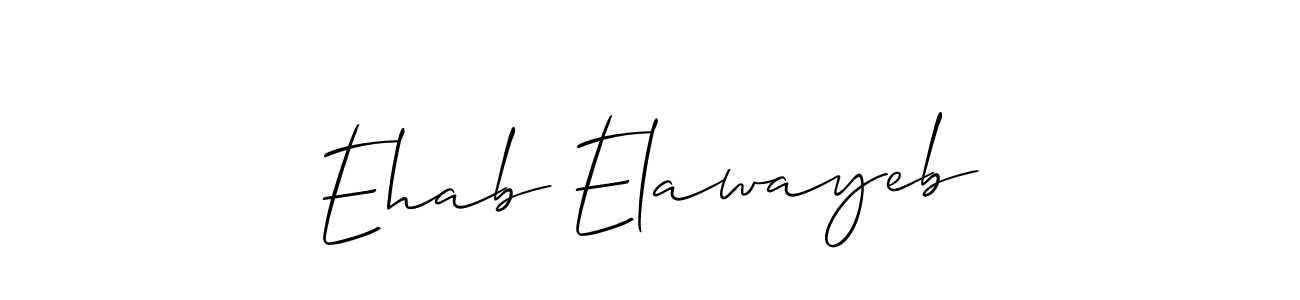 How to make Ehab Elawayeb name signature. Use Allison_Script style for creating short signs online. This is the latest handwritten sign. Ehab Elawayeb signature style 2 images and pictures png