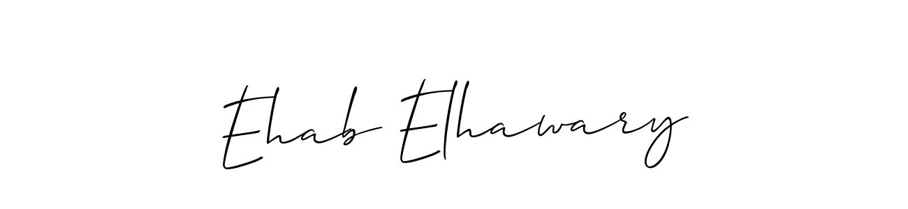 Allison_Script is a professional signature style that is perfect for those who want to add a touch of class to their signature. It is also a great choice for those who want to make their signature more unique. Get Ehab Elhawary name to fancy signature for free. Ehab Elhawary signature style 2 images and pictures png