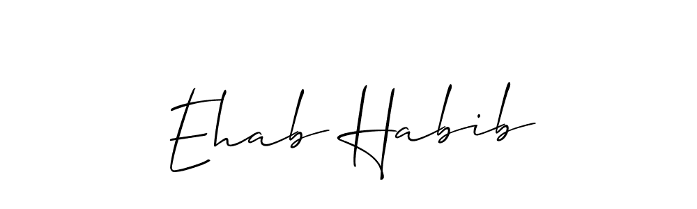 You should practise on your own different ways (Allison_Script) to write your name (Ehab Habib) in signature. don't let someone else do it for you. Ehab Habib signature style 2 images and pictures png