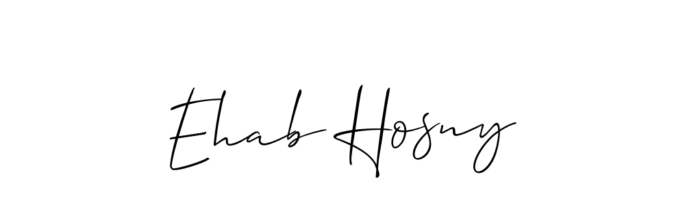 You should practise on your own different ways (Allison_Script) to write your name (Ehab Hosny) in signature. don't let someone else do it for you. Ehab Hosny signature style 2 images and pictures png